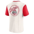 thumbnail image 3 of Men's Darius Rucker Collection by Fanatics Cream/Scarlet Ohio State Buckeyes Henley Color Block Slub T-Shirt, 3 of 6
