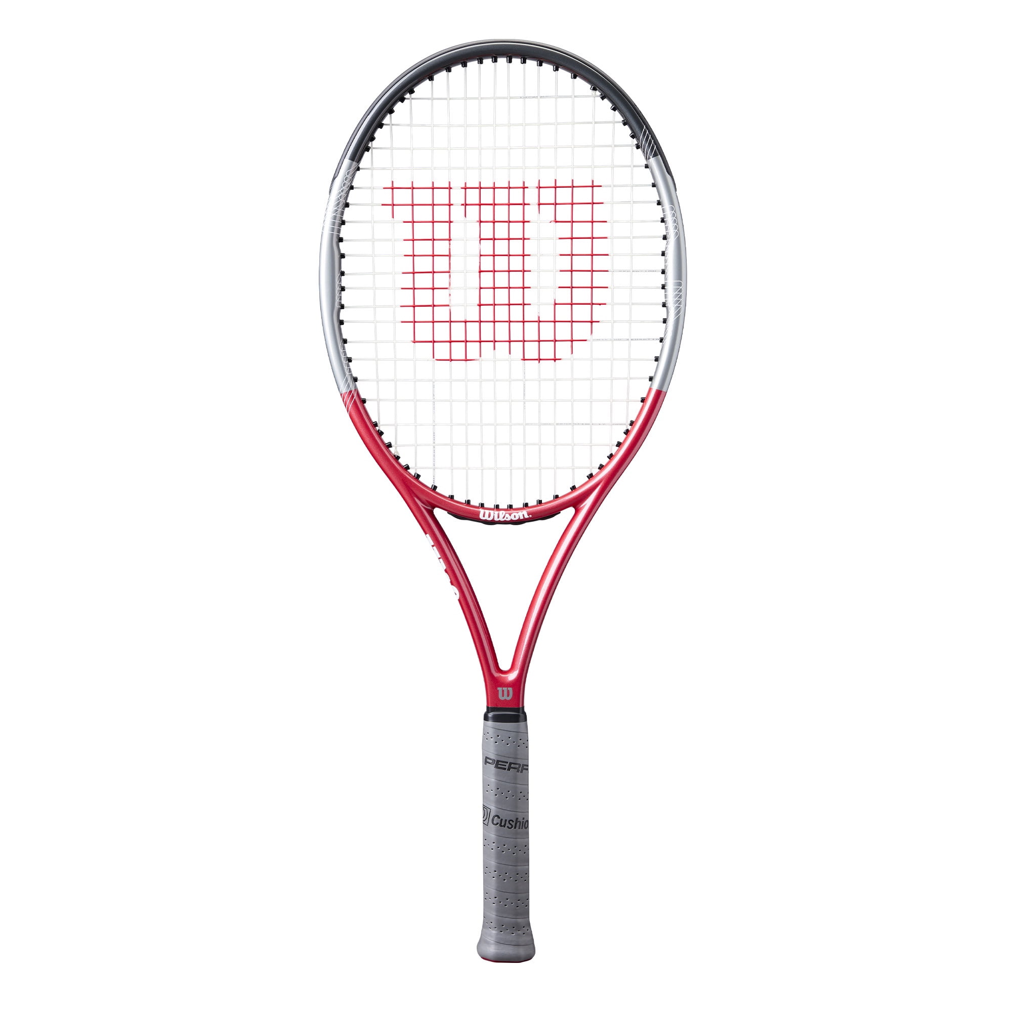 Wilson Federer Adult Tennis Racket, Red and White, Perforated Grip