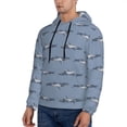 thumbnail image 3 of Kdxio Cute Whale Print Mens Casual Hooded Collar Drawstring Hoodies Pullover Sweatshirts Casual Long Sleeve Shirts-Medium, 3 of 7