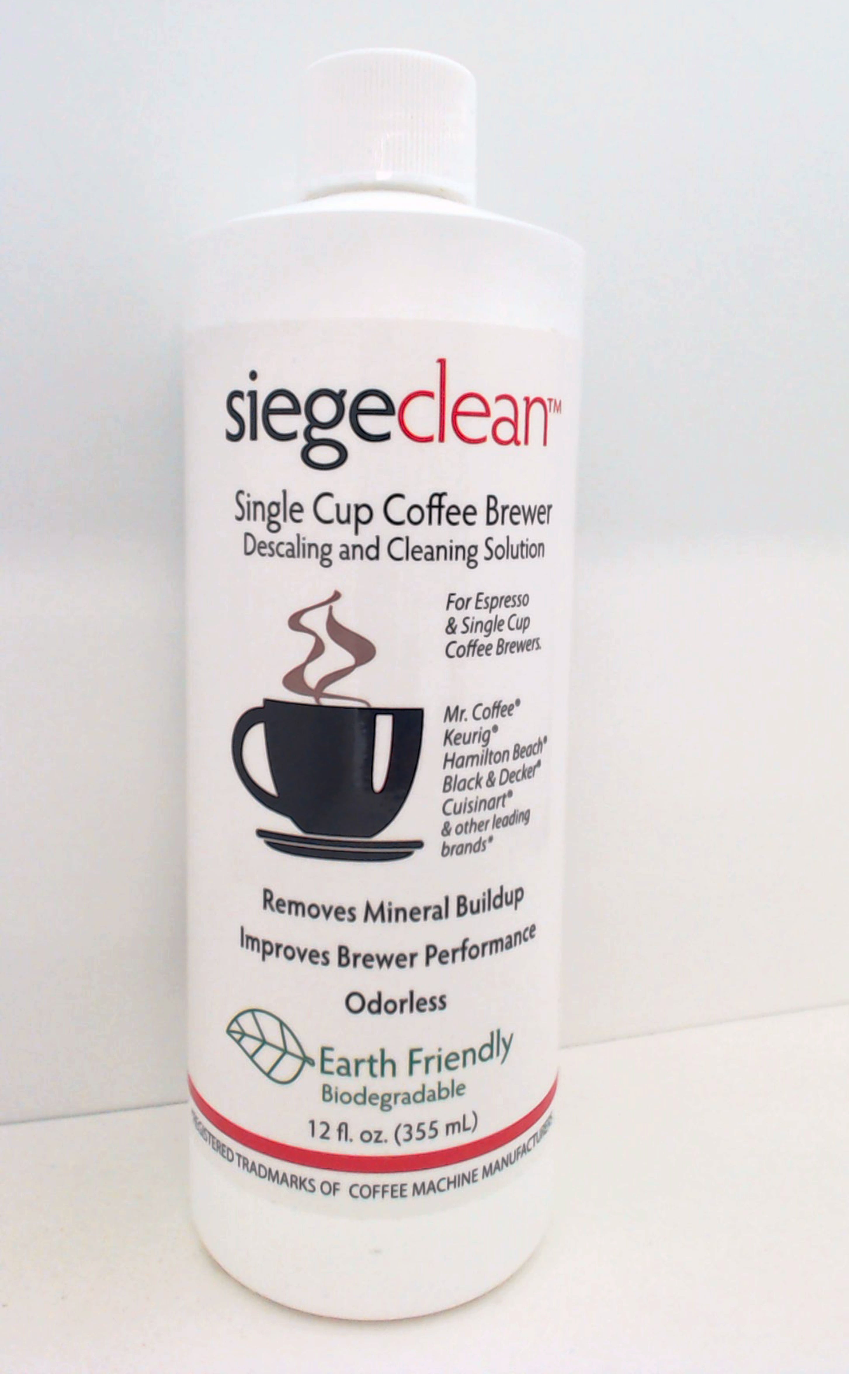 Siege Single Cup Coffee Brewer Descaling & Cleaning Solution, 12 oz