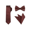 thumbnail image 1 of Conjunto de corbata de lunares para hombres INSPIRE CHIC para el Día del Padre, corbata delgada, pajarita preatado y pañuelo de bolsillo, talla única, color burdeos, 1 of 7