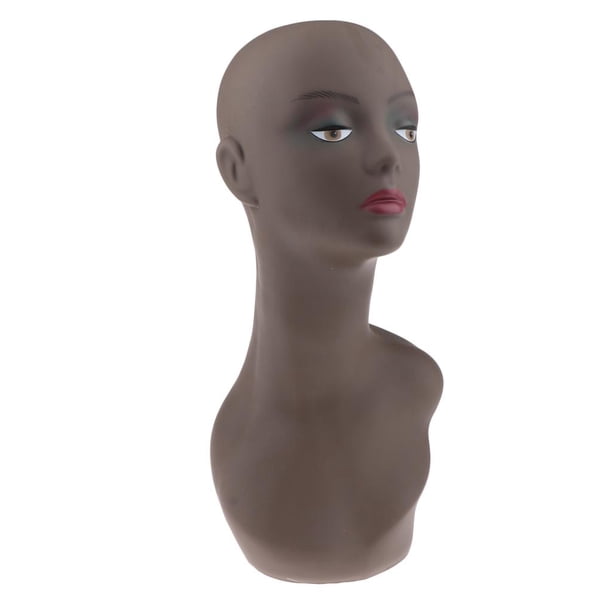 Busto De Maniquí Femenino Brillante Alto De 45 ~ 47 Cm Para Pelucas, Joyas, Bufanda, Modelo De De Exhibición De Sombreros Marrón-B Yuyangstore Peluca de cabeza de maniquí