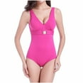 thumbnail image 2 of VgaVtl Womens One Piece Bathing Suits Cotton Swimsuits Women Solid Color Backless Tummy Control Bikinis Swimsuits,Pink XXL, 2 of 6
