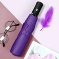 thumbnail image 1 of 1 PACK Travel Umbrella Windproof 8 RIBS Auto Open & Close Collapsible Folding Small Compact Umbrella for Rain Purple, 1 of 5