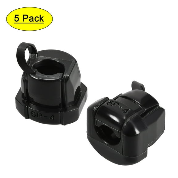 Round Cable Wire Strain Relief Bush Grommet Black For 7.6mm Wire 5 pcs