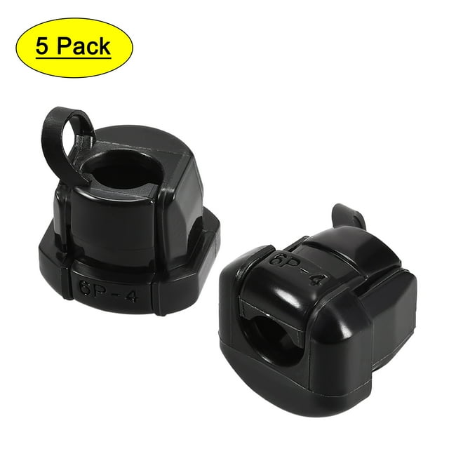 Unique Bargains Round Cable Wire Strain Relief Bush Grommet Black For 7.6mm Wire 5 pcs