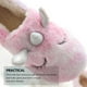 thumbnail image 4 of 1 par de pantuflas de unicornio, encantadoras pantuflas de felpa, cálidas y de invierno para mujer (rosa), 4 of 8