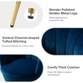thumbnail image 4 of Velvet Futon Loveseat Sofa, 2-Seater Upholstered Couch with Flower-Shaped Back and Gold Metal Legs, Navy Blue, 4 of 8