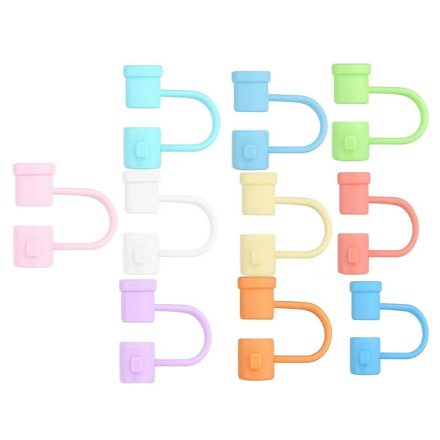 10 Silicone Straw Cover Set Reusable Drinking Straw Tips Compatible With 8mm 10 Colors Available For Traveling Picnicking Fitness Party Decoration And Prot Umbrellas for Drinks for Kids Umbrella for