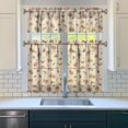 thumbnail image 3 of Fall Kitchen Curtains 36 Inch Short - 3 Panel Set, Autumn Harvest Print, Rod Pocket Window Treatment for Thanksgiving, Farmhouse, Cafe, Living Room - Machine Washable, 3 of 6