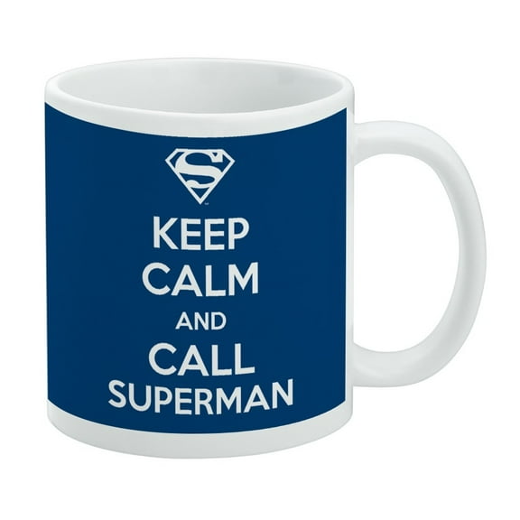 Superman Keep Calm and Call White Mug