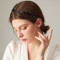 thumbnail image 2 of Headband Headband With Teeth Tooth Headband For Women Girls Plastic Wavy Hair Comb Headband Black Plastic Tooth Hair Comb Plastic Headband For Women Men Girl Hair Accessories,1Pc,Black,5.5x0.8", 2 of 7