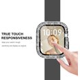 thumbnail image 2 of 4-Pack Compatible with Apple Watch Series 8 & Series 7 Screen Protector 41mm, Bling Case Crystal Protective Bumper with Screen Protector for Apple Watch Case, Rainbow/Clear/Black/Silver, 41mm, 2 of 5