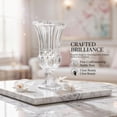 thumbnail image 3 of Elegant Clear Glass Vase, 5.9 x 11.6 in, Textured Crystal Fluted Design Decorative Tabletop Vase for Centerpieces, Weddings, Home Decor, 3 of 7