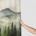 thumbnail image 3 of COMIO Forest Watercolor Painting of Nature Landscape Forest Tree Mountains Pine Trees Shower Curtain White, 3 of 6