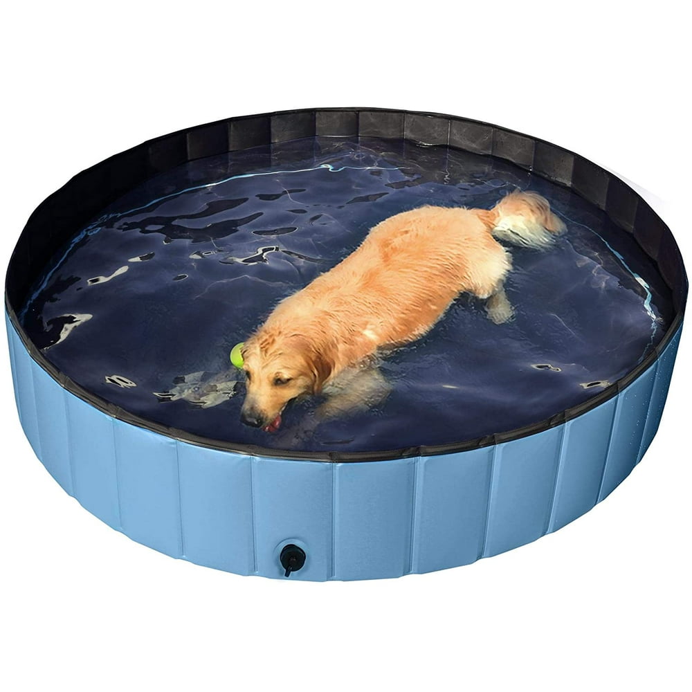 JoyX Blue Foldable Hard Plastic Kiddie Baby Dog Pet Bath Swimming Pool
