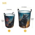thumbnail image 3 of Balery Moonlit Night Sky Wolf Cesta de ropa redonda con asas, impermeable, independiente, para ropa, juguetes, dormitorio y familia-Medium, 3 of 6