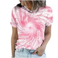 thumbnail image 6 of Mifsaly Tie-Dye Cotton T-Shirt for Women Short Sleeve Crew Neck Casual Summer Tops Colorful Print Lightweight Breathable Casual Blouse XXXL, 6 of 6