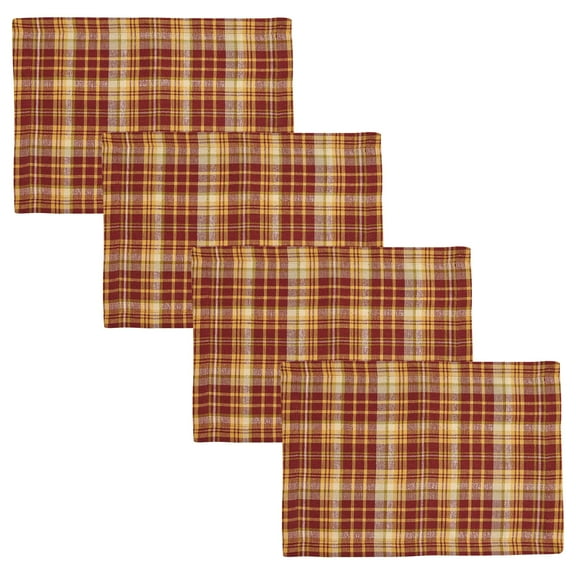 Split P Split P Astor Plaid Checkered Red Placemat Set Of 4