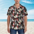thumbnail image 4 of Balery Roosters 2 Print Men's Hawaiian Shirts Short Sleeve Beach Shirt Relaxed Fit Vacation Button Down Shirts-X-Large, 4 of 9