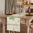 thumbnail image 2 of Green Botanical Table Runner, Farmhouse Dragonfly Washable Cotton Linen Table Runners 90 Inches Long, Dresser Scarf Runner for Dining/Coffee/Kitchen/Hallway Tables 13''x90'', 2 of 9