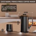 thumbnail image 4 of Ceramic French Press Coffee Maker, 22oz Single Serve Coffee Press with Walnut Wood Lid, Lead-Free, Food Grade Stainless Steel Filter with Dual Screen f Coffee and Loose Tea, Black, 4 of 4