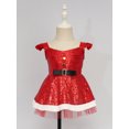 thumbnail image 4 of Disfraz de elfo de lentejuelas para niñas, disfraz de Navidad, Año Nuevo, carnaval, fiesta, puesta en escena, Ropa de baile, vestido de Papá Noel con sombrero, 4 of 6