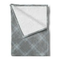 thumbnail image 2 of Geometrical Soft Flannel Fleece Blanket, Prince of Wales Motif Checkered British Scottish Houndstooth, Cozy Plush for Indoor and Outdoor Use, 50" x 60", Pale Taupe and Charcoal Grey, by Ambesonne, 2 of 5