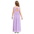 thumbnail image 4 of Aislor Kids Beaded Flower Girl Dress Sleeveless A-Line Princess Girls Birthday Wedding Pageant Party Lavender 10, 4 of 7