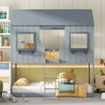 thumbnail image 2 of Aukfa Twin over Twin Bunk Bed with Roof and Window, Wood Playhouse for Kids - Gray, 2 of 8