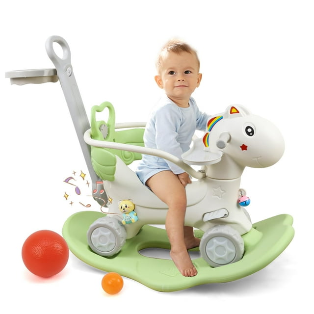 Rocking Horse Ancaixin 4 en 1 para niños pequeños de 1 a 3 años con empuñadura
