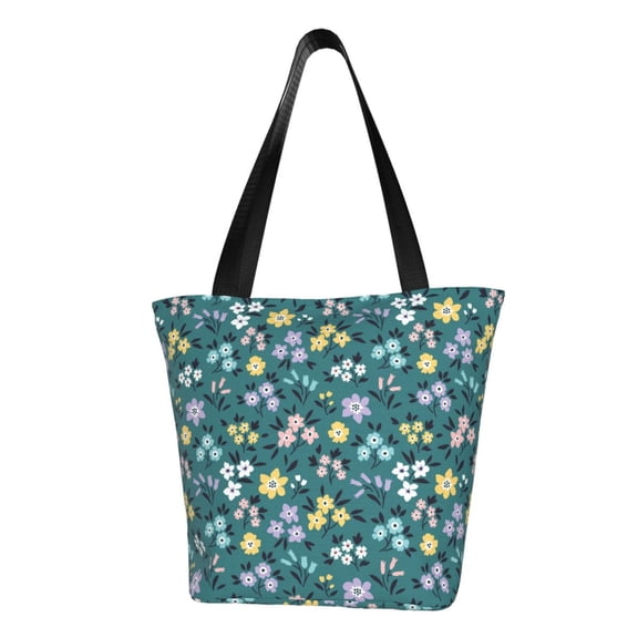 Fotbe Floral Pattern Beach Tote,Shoulder Handbag,Spacious Tote Bag,Lightweight Travel Bag,Versatile Shopping Bag