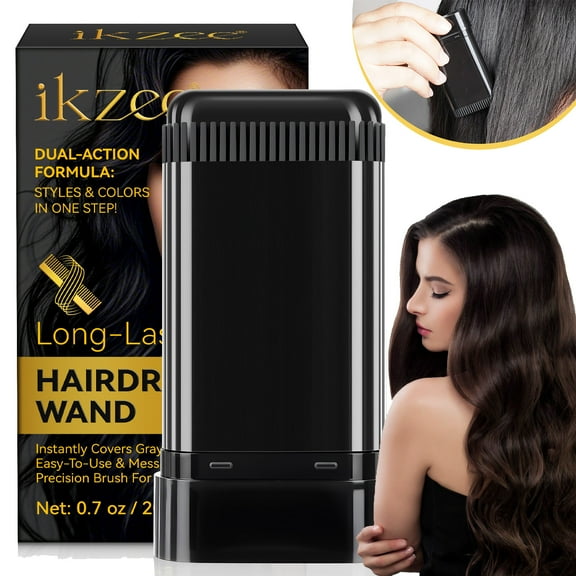Hair Dye Stick, Comb Hair Dye, Temporary Hair Color Stick, Instantly Covers Gray Hair, Easy to Use, 0.7 oz - Black