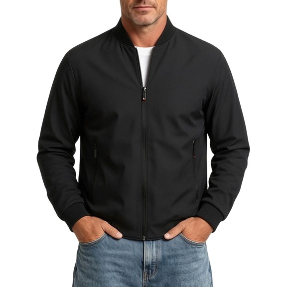 Cavosen Mens Jackets Long Sleeve Zipper Loose Cropped Jacket Soft Solid Casual Lightweight Fall Outfits