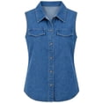 thumbnail image 6 of VBVC Women's Sleeveless Curved Hem Denim Vest , Button Down Jean Vest For Women, S-2XL, 6 of 9