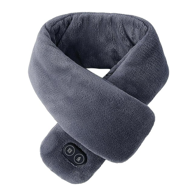 Mensaje de bufanda calefactable niveles de calefacción y bufanda de invierno cálida recargable por USB para hombres, mujeres, acampadas, senderi Gris oscuro