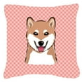 thumbnail image 2 of Carolines Treasures Checkerboard Blue Shiba Inu Canvas Fabric Decorative Pillow 18H x18W multicolor, 2 of 3