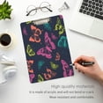 thumbnail image 4 of FMSHPON Color Butterflies on Black Background Clipboard Hardboard Wood Nursing Clip Board and Pull for Standard A4 Letter 13x9 inches, 4 of 7