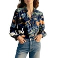 thumbnail image 3 of Chuancc Shirts For Women Long Sleeve Shirts For Women Fall Clothes Womens Office Tops Fall Outfits Tops For Women Trendy Button Down Shirts For Women Black L, 3 of 7