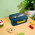 thumbnail image 4 of Boîte à Lunch en Plastique avec Couverts en Acier Inoxydable / Contenant de Préparation de Repas Compartimenté avec Compartiments / Rangement Alimentaire Compatible Micro-Ondes pour l'École, le Bureau, le Travail / Boîte Bento pour Adultes et Enfants, 4 of 6