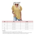 thumbnail image 3 of Camiseta con cuello en V para mujer, mangas cortas con volantes, hermosa impresión, tipo suelto, Top informal de verano amarillo M, 3 of 4
