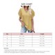 thumbnail image 3 of Camiseta con cuello en V para mujer, mangas cortas con volantes, hermosa impresión, tipo suelto, Top informal de verano amarillo M, 3 of 4