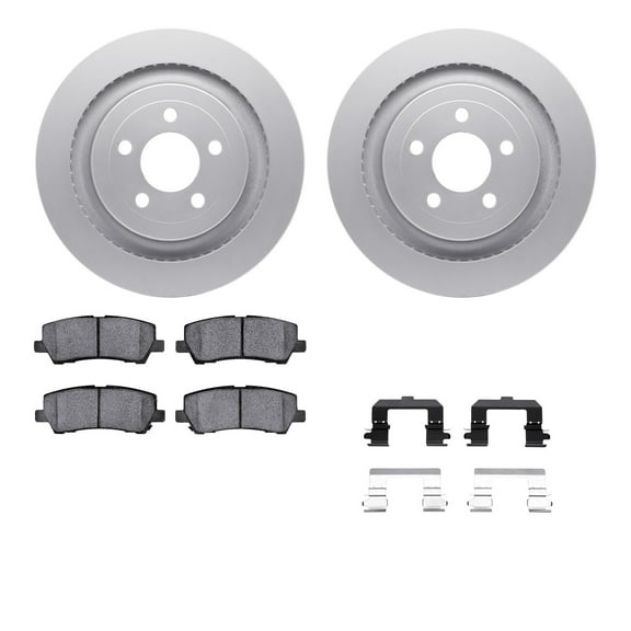 Dynamic Friction Company Rear Geospec Brake Rotors with 5000 Advanced Brake Pads includes Hardware 4512-99072