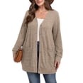 thumbnail image 2 of Cueply Women's Plus Size Sweater Long Sleeve Lightweight Cardigans Buttons Knited Casual Outwear Tops with Pockets 1X-4X, 2 of 9