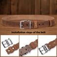 thumbnail image 4 of Men's vintage-style top-grain cowhide leather belt with square buckle - high-quality genuine leather, adjustable size, suitable for pairing with jeans and casual wear, brown, casual belt, vintage sty, 4 of 7