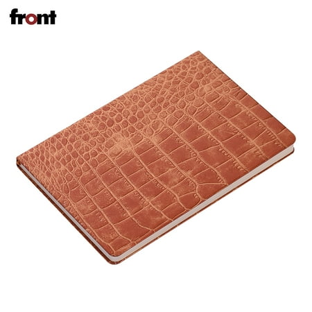 front Fashion A5 Writing Notebook with Alligator Pattern Hard Cover Ruled Paper Travel Journal Diary Daily Notepad for Business Meeting Office Home School College