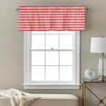 thumbnail image 3 of Boho Red Stripe Kitchen Curtain Valances for Windows Farmhouse Short Curtains, Abstract Geometric White Minimalist Rod Pocket Valance Curtain for Bedroom Cafe Living Room 54"x18", 3 of 8