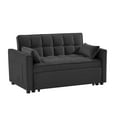thumbnail image 2 of Leumius 55 Inch Convertible Futon Sofa Bed,Modern Loveseat Sleeper Sofa Couch with Pull-Out Sofa Bed for Living Room,Small Space - Black, 2 of 8