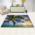 thumbnail image 2 of GZHJMY Beautiful Sunrise Ocean Area Rug 4'x6', Hawaii Palm Tree Polyester Area Rug Mat for Living Dining Dorm Room Bedroom Home Decorative, 2 of 5