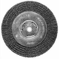 Century Drill & Tool 76868 8" Coarse Crimped Wide Face Bench Grinder Wire Wheel, 1/2"-5/8" Universal Arbor, 4,500 RPM – Ideal for Cleaning
